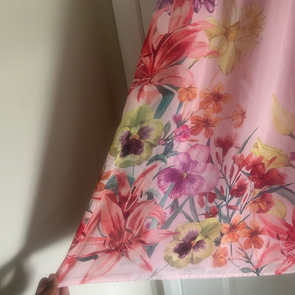 Floral Pink Kids Casual Dress - Picture 4 of 13